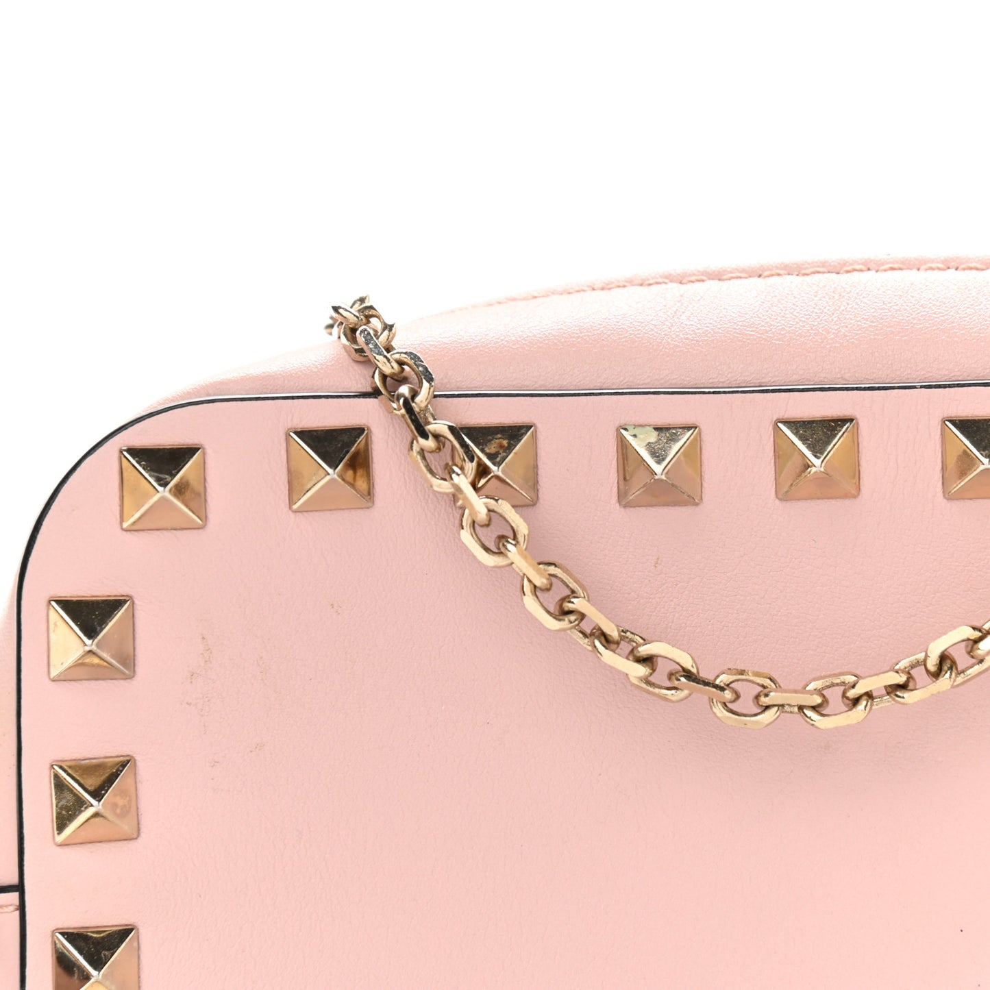 Calfskin Small Rockstud Chain Camera Crossbody Bag Loto