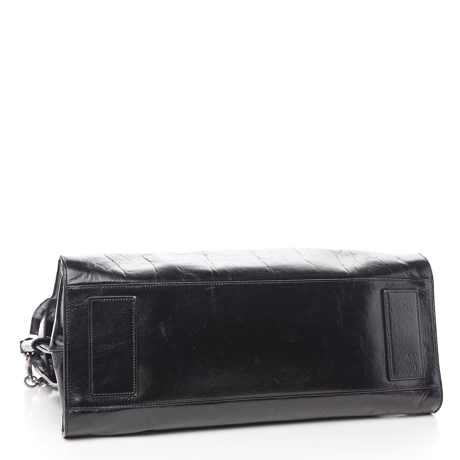 Saint Laurent Cracked Shiny Calfskin Souple 36H Sac De Jour Duffle Black 4 of 10