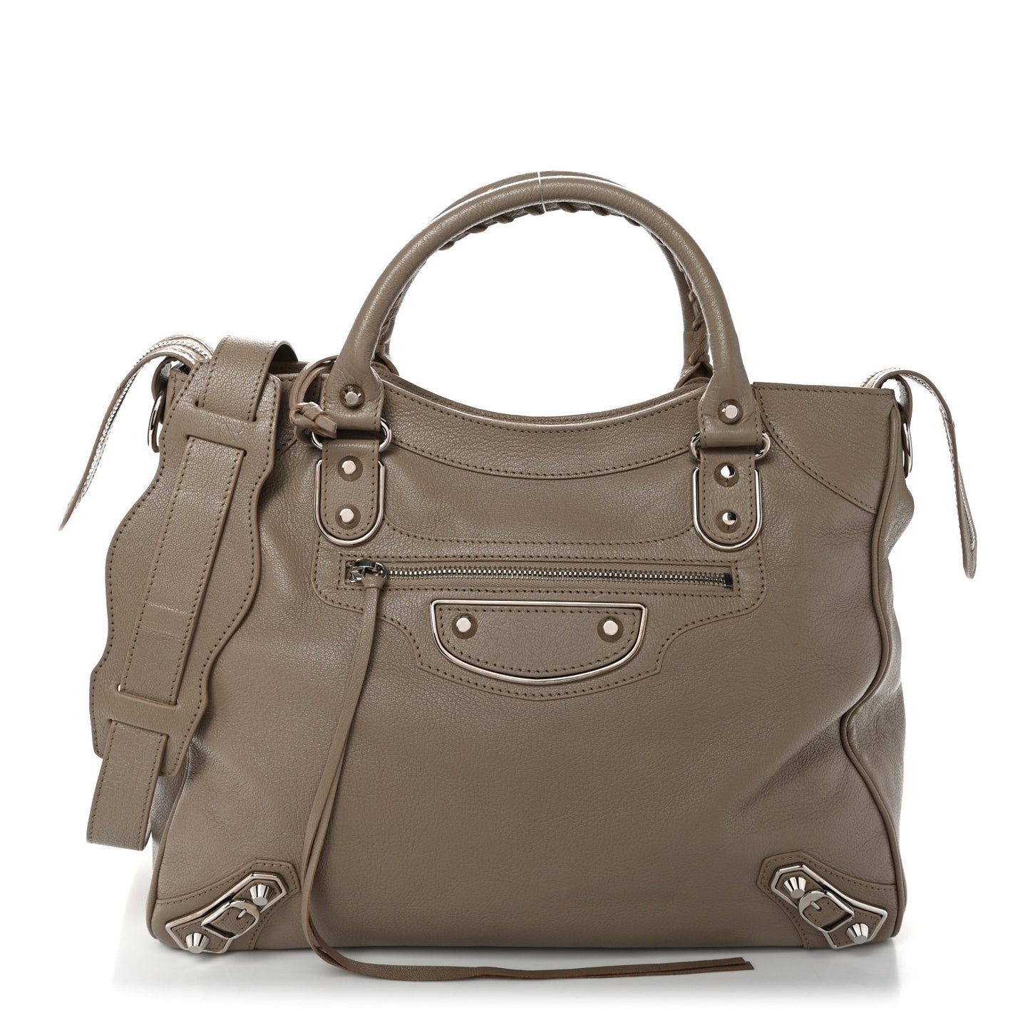 Chevre Silver Metallic Edge Hardware Velo Beige Dune Argille