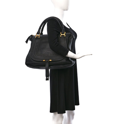 Chloe Calfskin Large Marcie Satchel Black 2 of 11