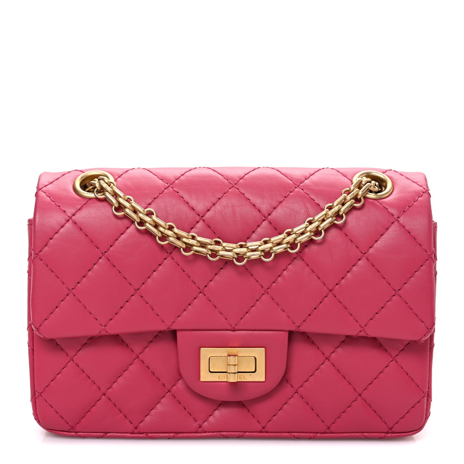 Chanel Aged Calfskin Quilted 2.55 Reissue Mini Flap Fuchsia 1 of 10