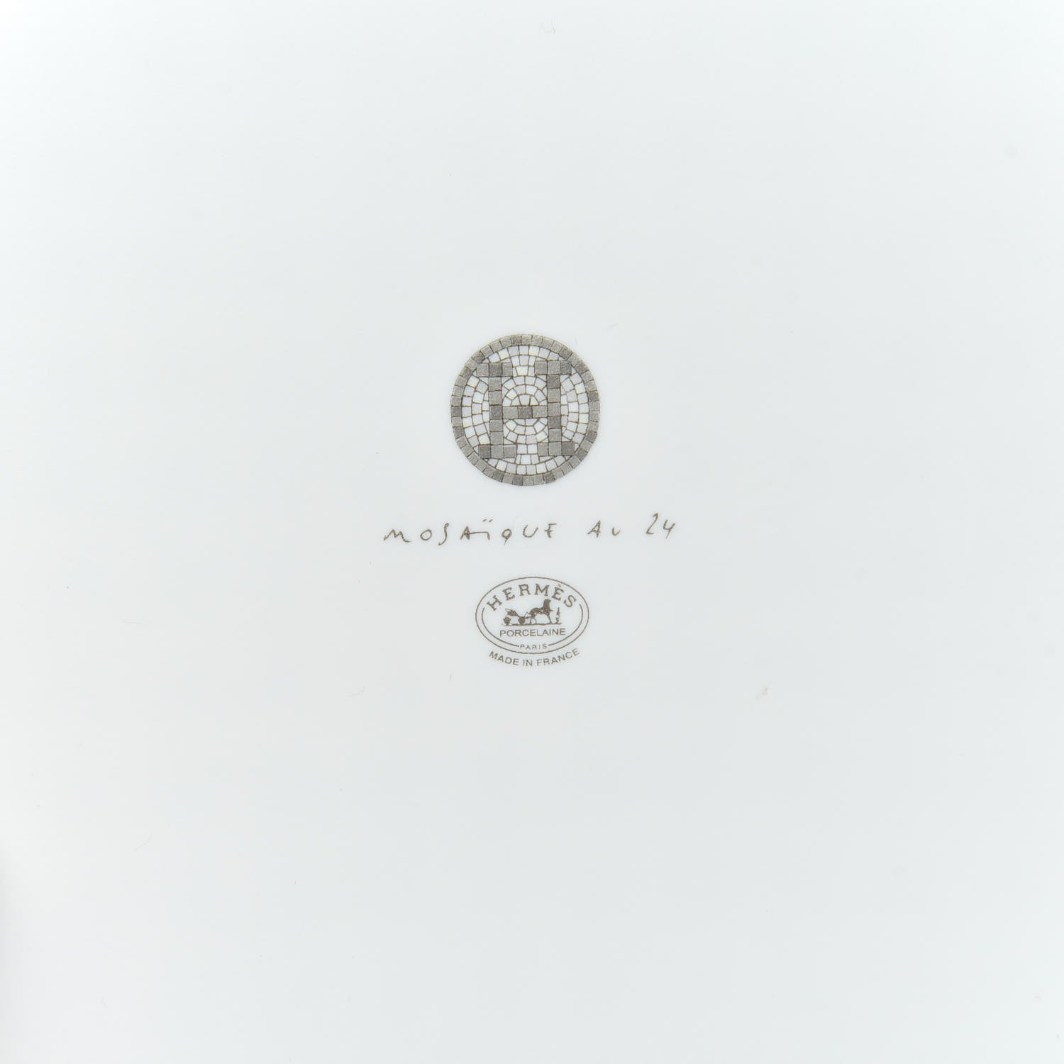 Hermes Porcelain Mosaique au 24 Square Plate Platinum 5 of 6