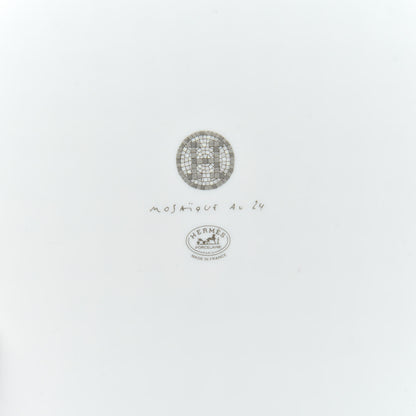 Hermes Porcelain Mosaique au 24 Square Plate Platinum 5 of 6