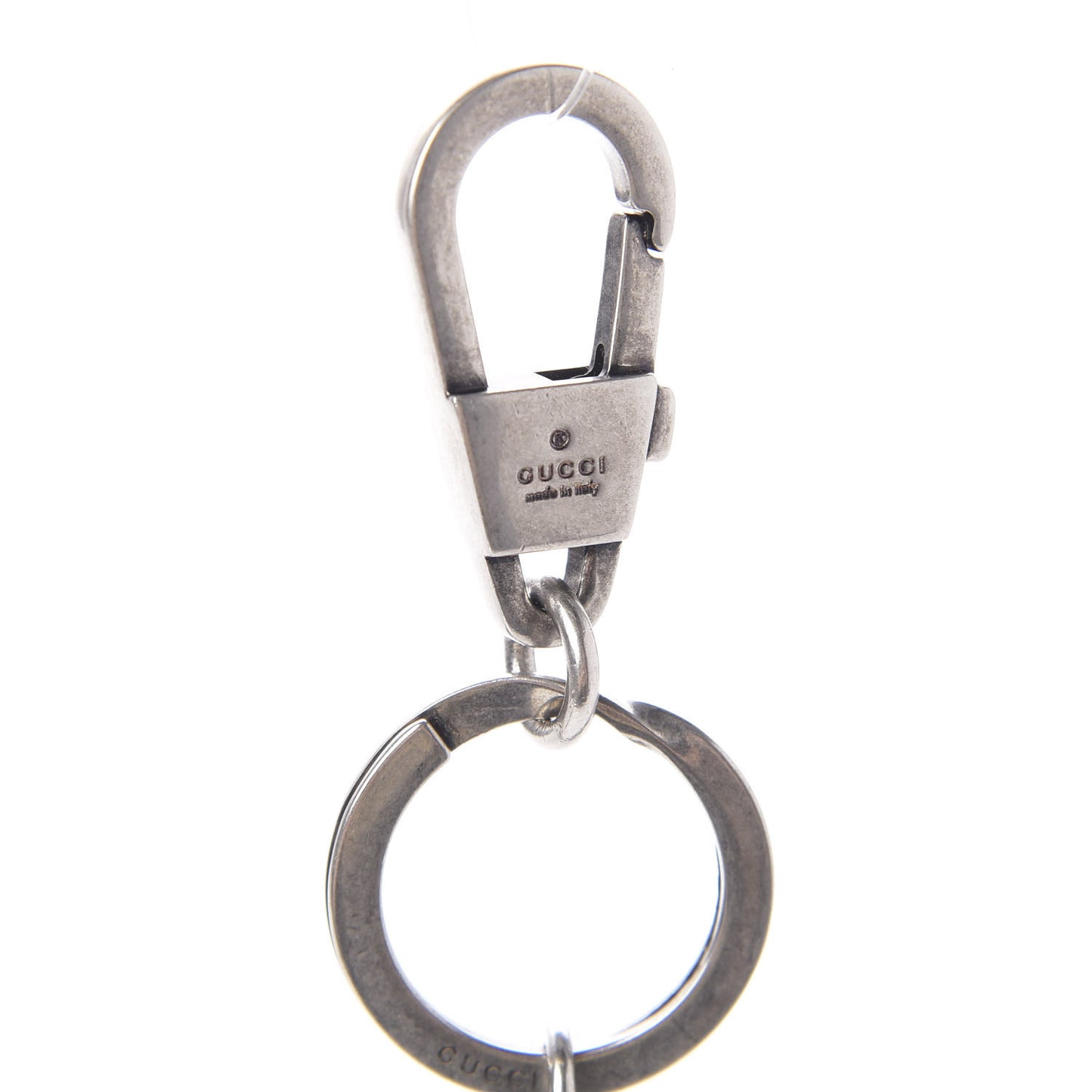 Calfskin Interlocking G Key Chain Blue