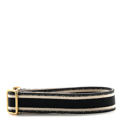 Christian Dior Canvas Embroidered Shoulder Strap Black 2 of 5