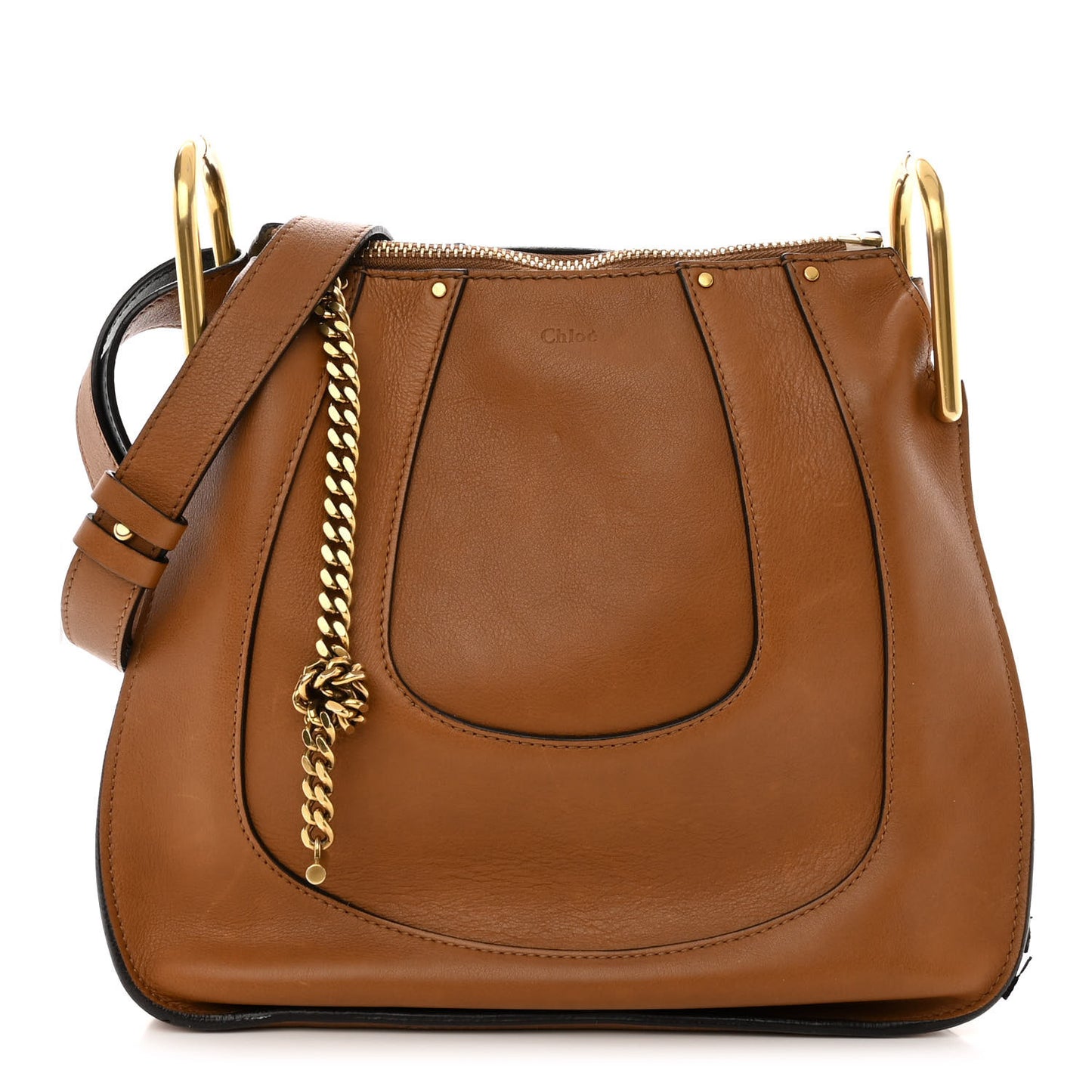 Grained Calfskin Small Hayley Hobo Nut