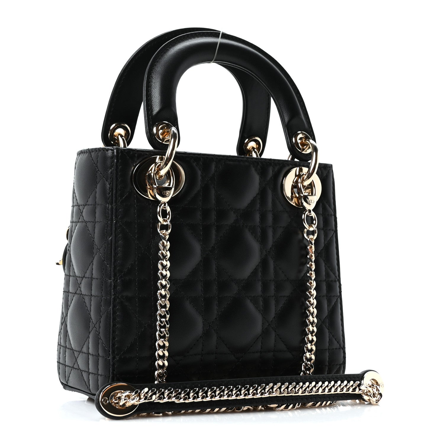 Christian Dior Lambskin Cannage Mini Lady Dior Black 3 of 11