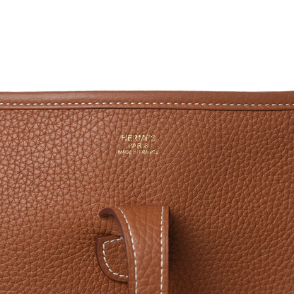 Hermes Taurillon Clemence Evelyne III PM Gold 6 of 9