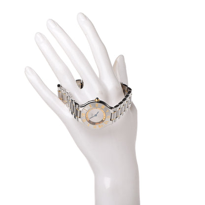 Cartier Stainless Steel 18K Yellow Gold 31mm Must De 21 Quartz Watch 2 of 6