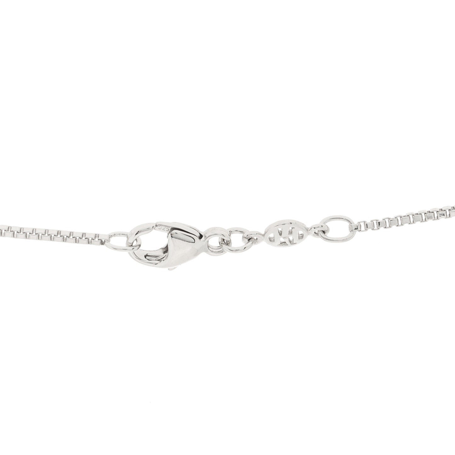 Sterling Silver Black Sapphire Small Bamboo Round Pendant Necklace