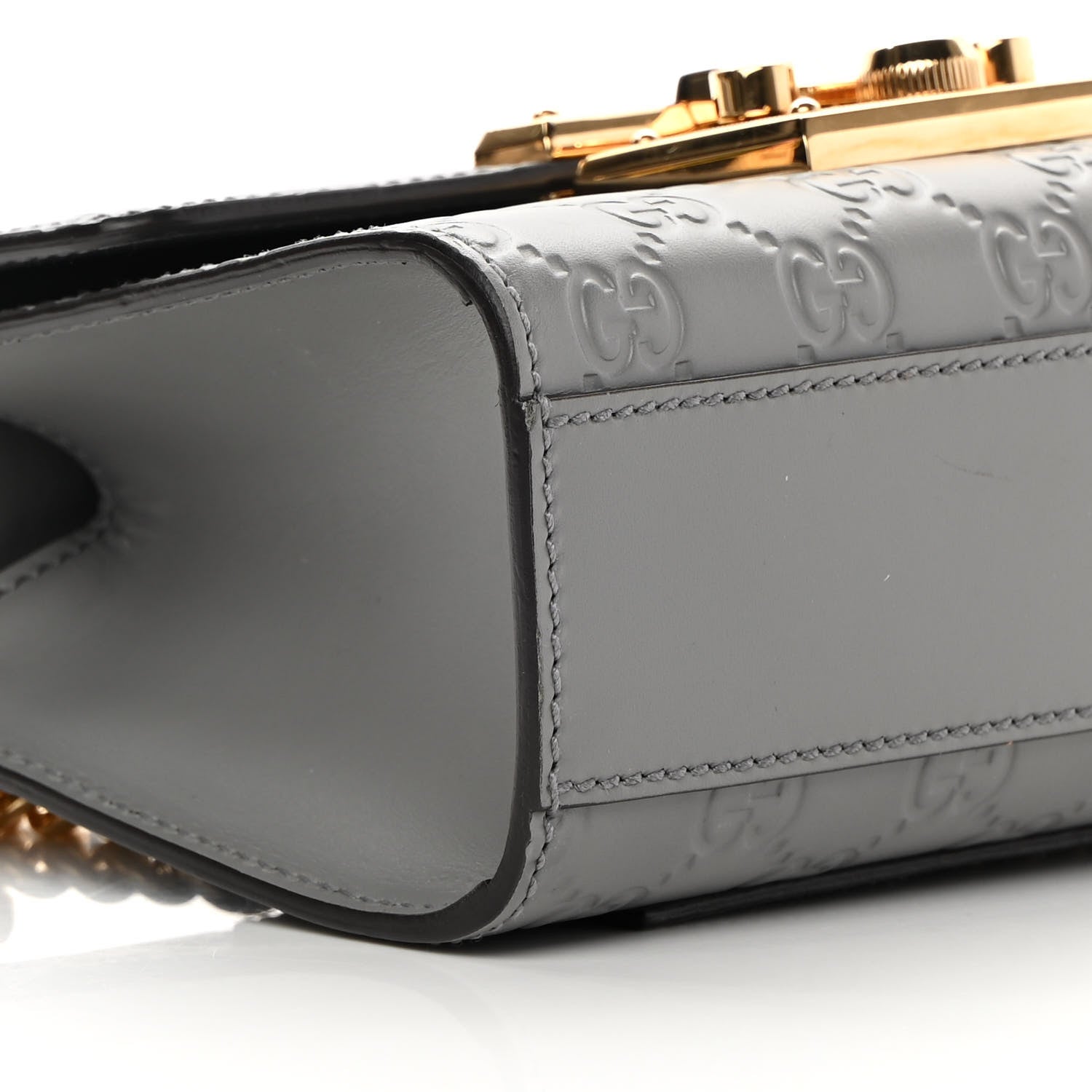Gucci Guccissima Small Padlock Shoulder Bag Grey 9 of 14