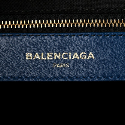 Balenciaga Calfskin Crocodile Embossed Classic Silver Hardware City Bleu Marine 7 of 12