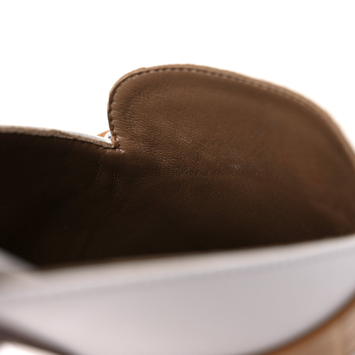 Shiny Alligator Calfskin Oz Mules 37 White Beige Gingembre