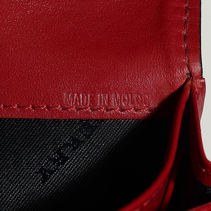 Burberry Signature Grain Calfskin Check Embossed Continental Wallet Military Red 14 of 14