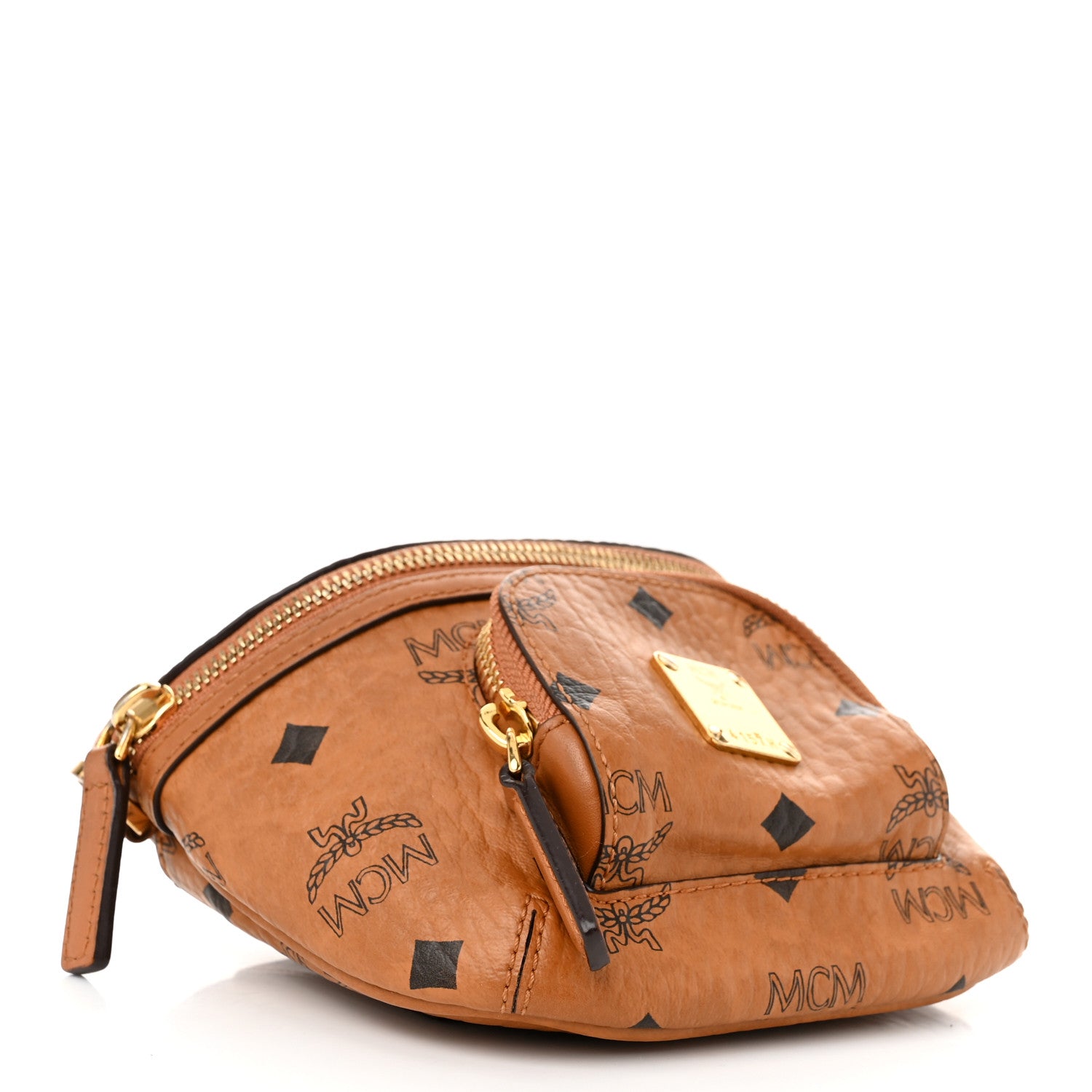 MCM Visetos X-Mini Aren Crossbody Bag Cognac 4 of 11