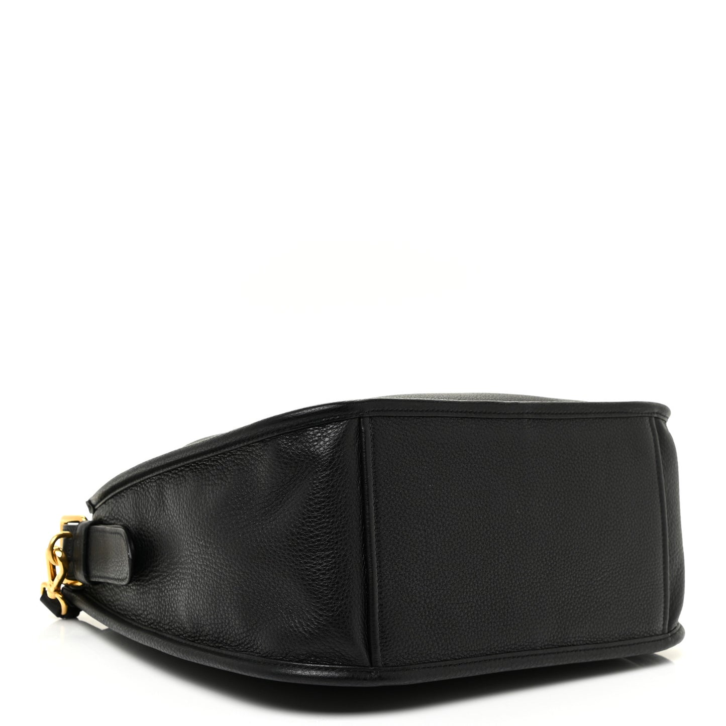 Vitello Phenix Zippered Messenger Hobo Black