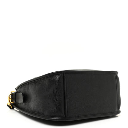 Prada Vitello Phenix Zippered Messenger Hobo Black 4 of 10