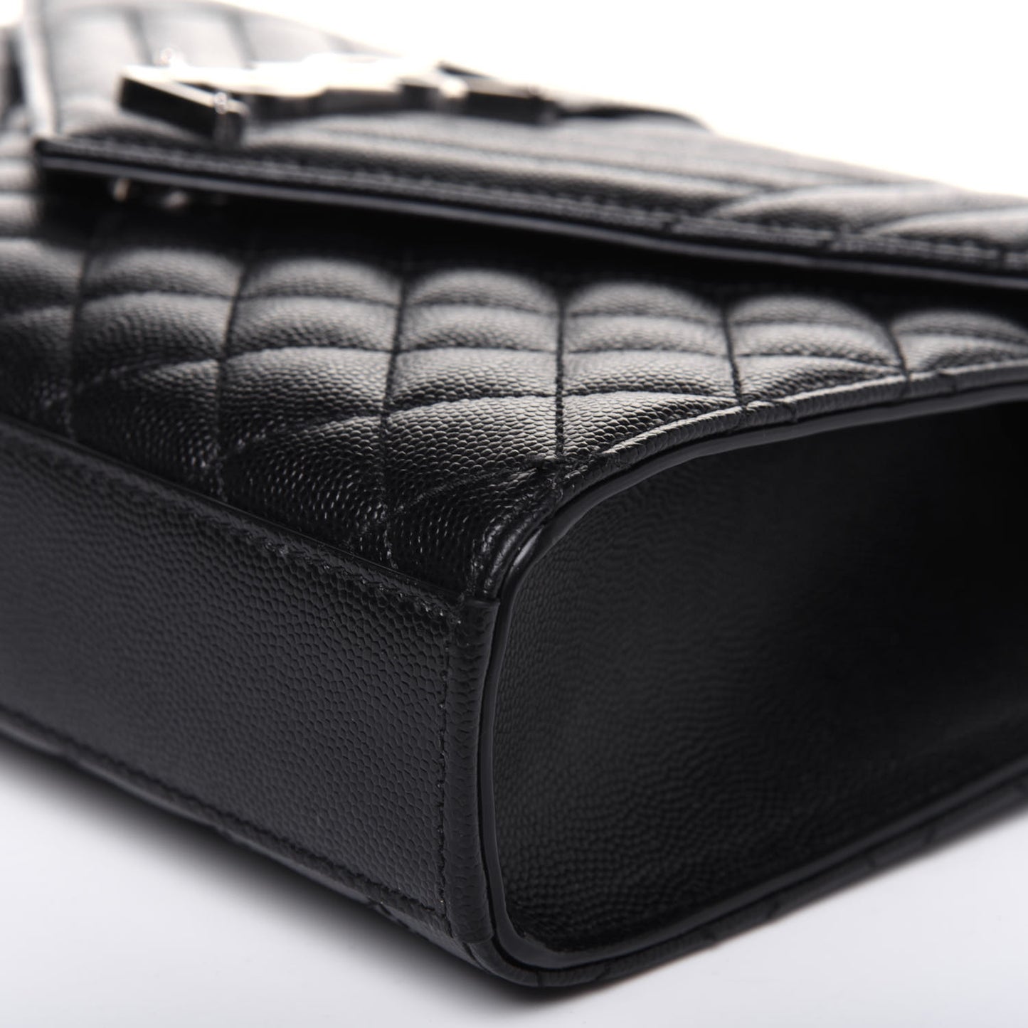 Grain De Poudre Textured Mixed Matelasse Triquilt Medium Monogram Satchel Black