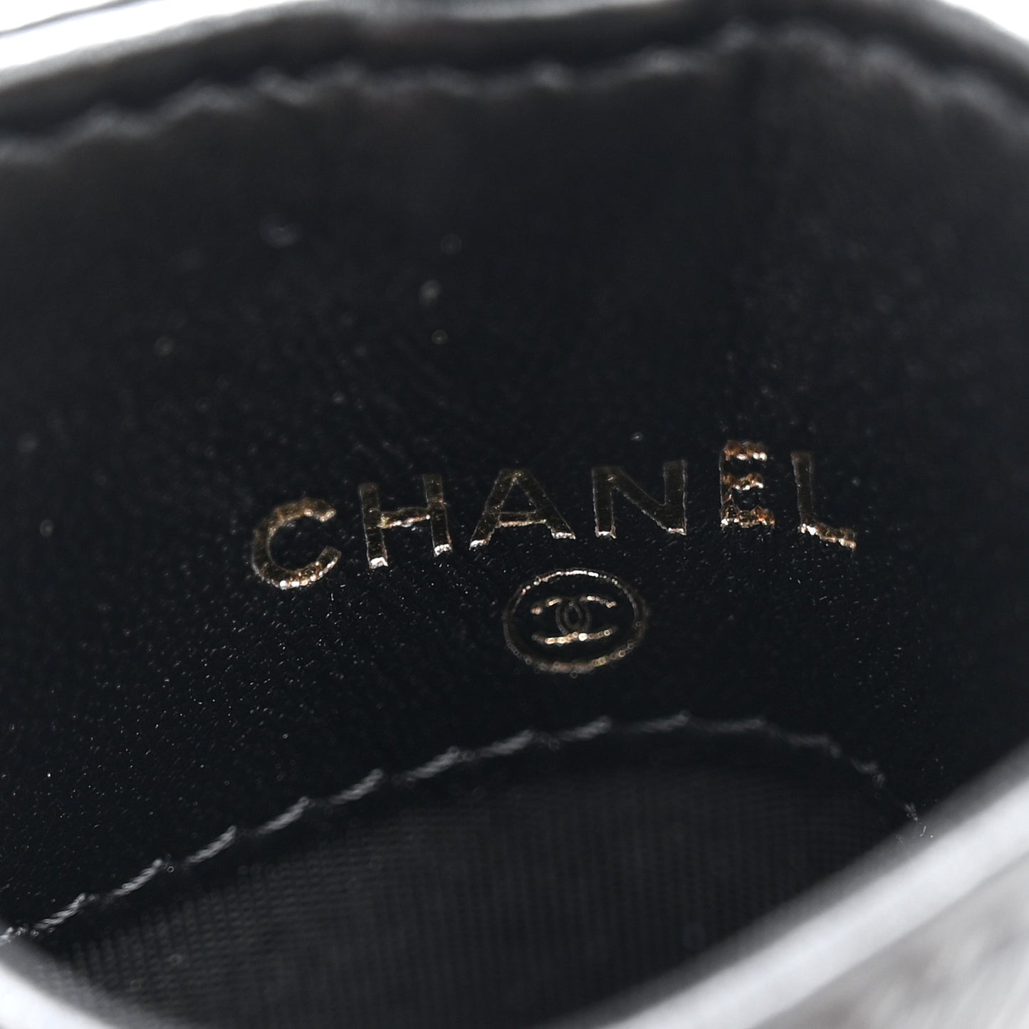 Pearl Lambskin Pearl Crown CC Wristlet Multi Pouches Black