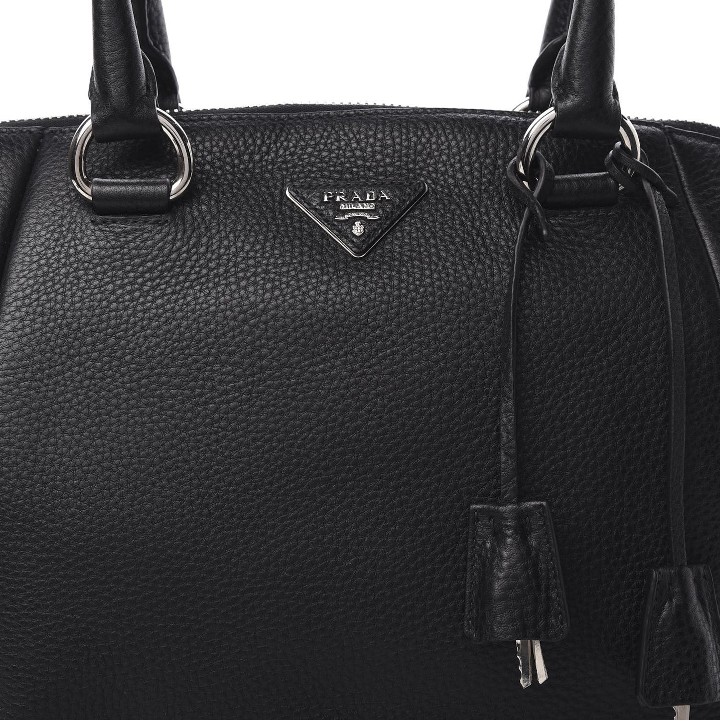 Vitello Daino Double Handle Satchel Black