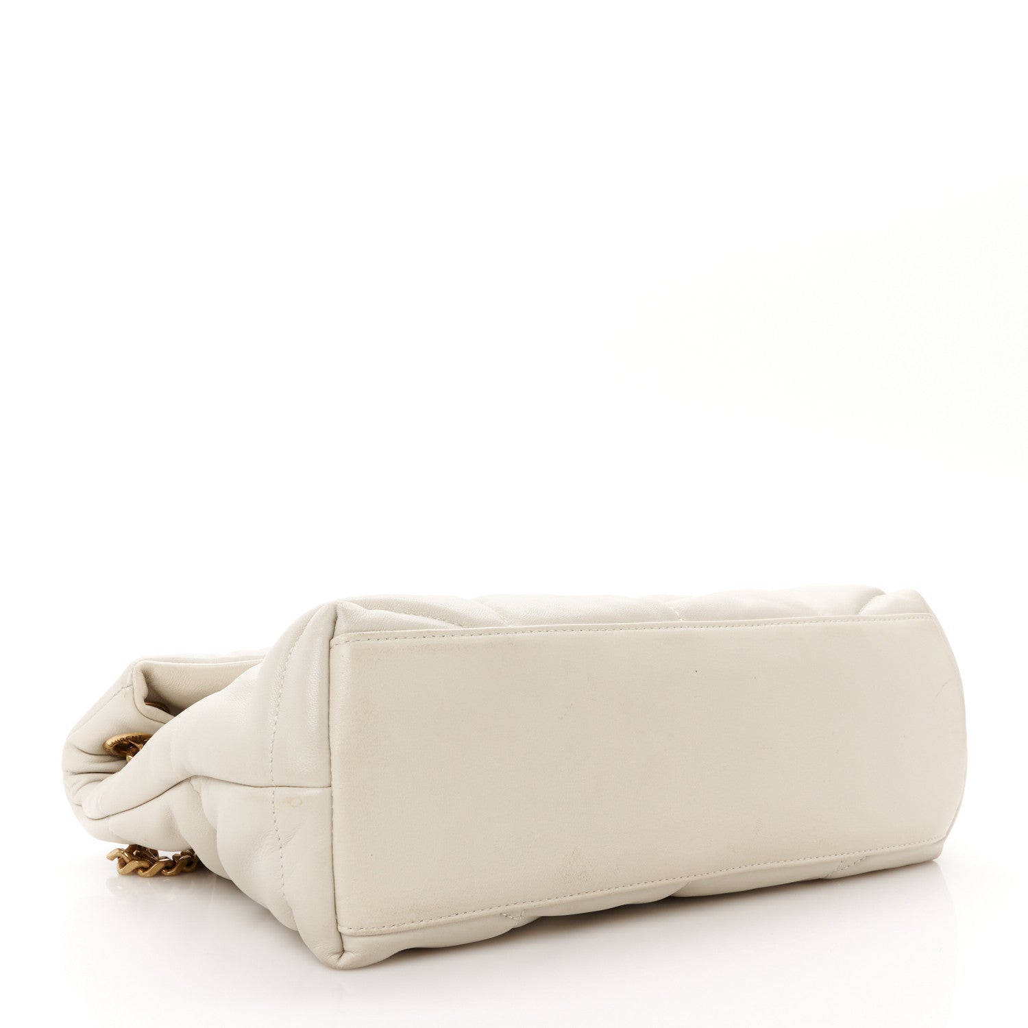 Saint Laurent Lambskin Quilted Small Loulou Puffer Monogram Chain Satchel Crema Soft 4 of 12