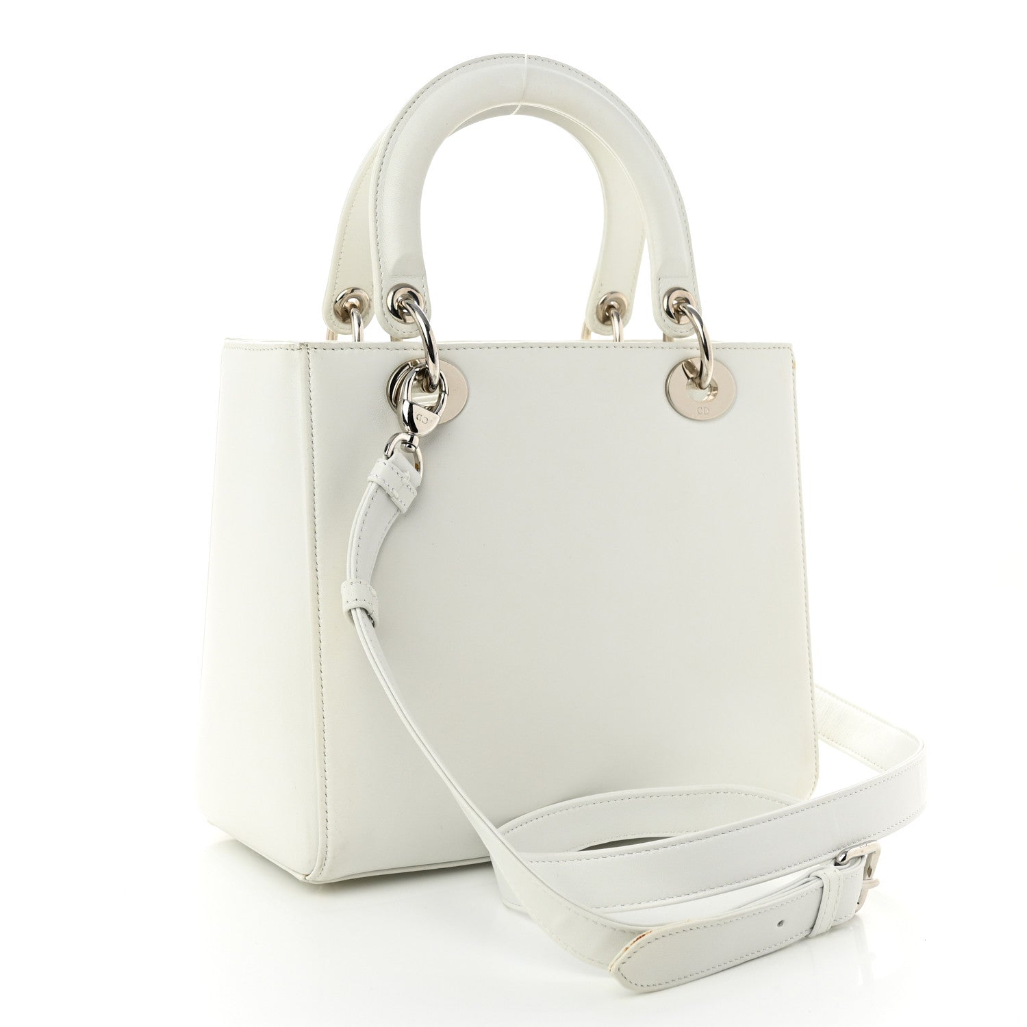 Christian Dior Smooth Calfskin Embellished Dragonfly Medium Lady Dior White Multicolor 3 of 11