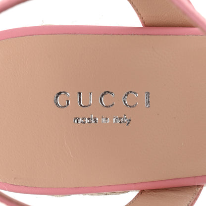 Gucci Lifford Calfskin Aitana Espadrille Platform 45/130mm Wedge Sandals 39.5 Wild Rose 9 of 12