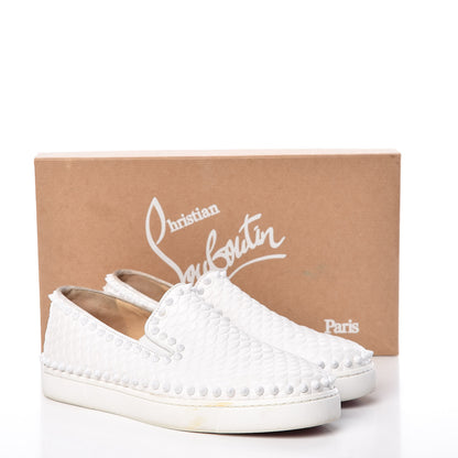 Christian Louboutin Nappa Scallop Embossed Spikes Roller Boat Flat 39 White 18 of 18