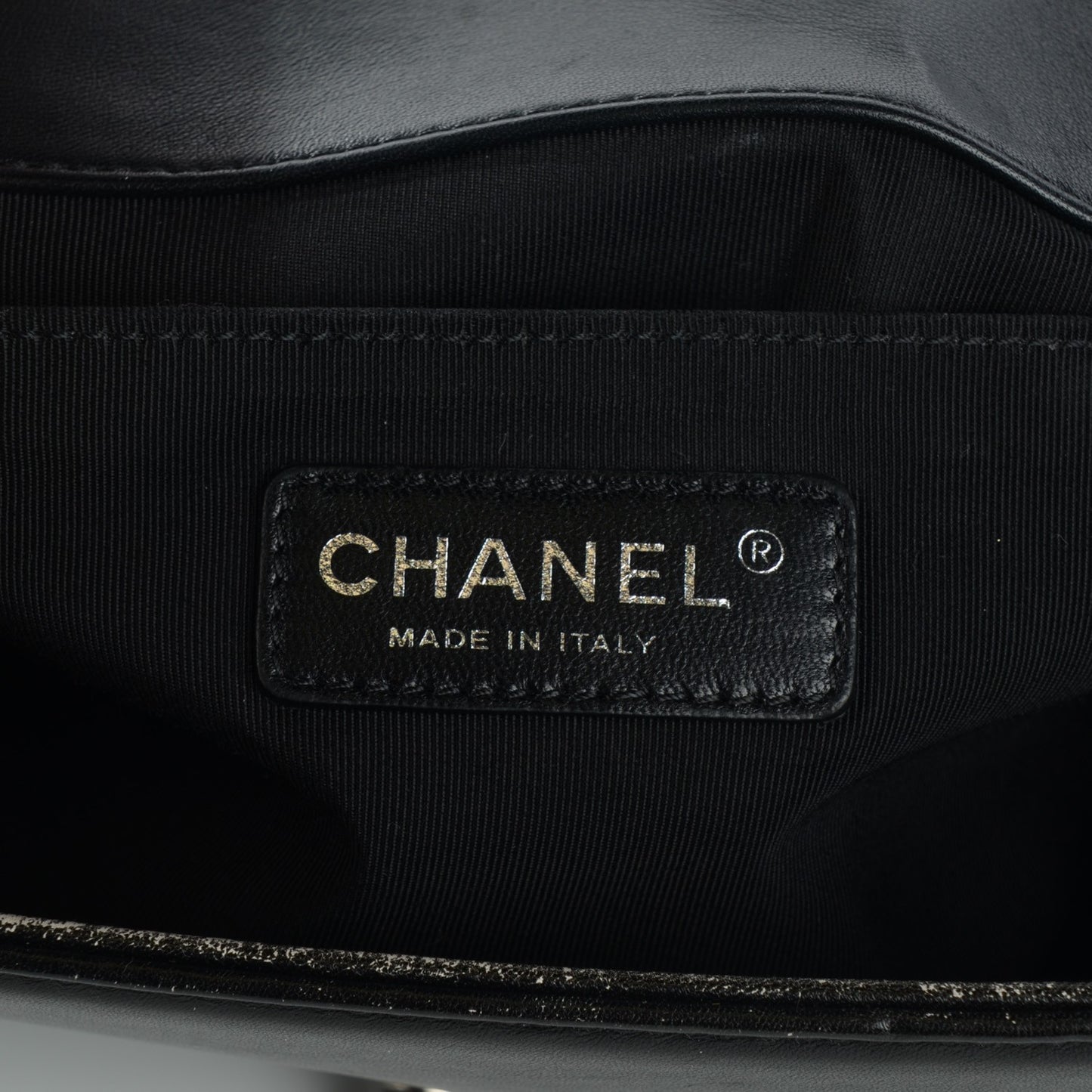 Faded Calfskin Medium Studded Boy Flap Black