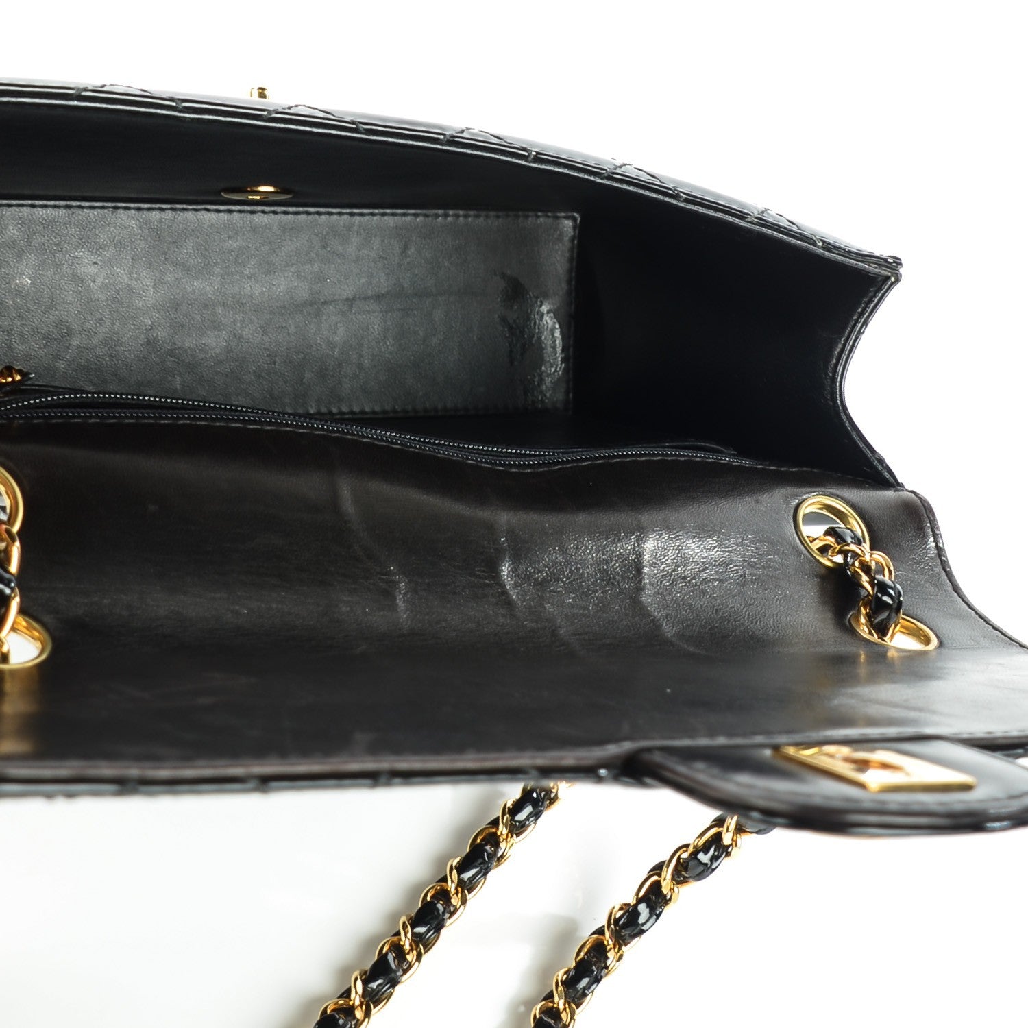 Chanel Patent Quilted Medium Single Flap Bag Black 9 of 9