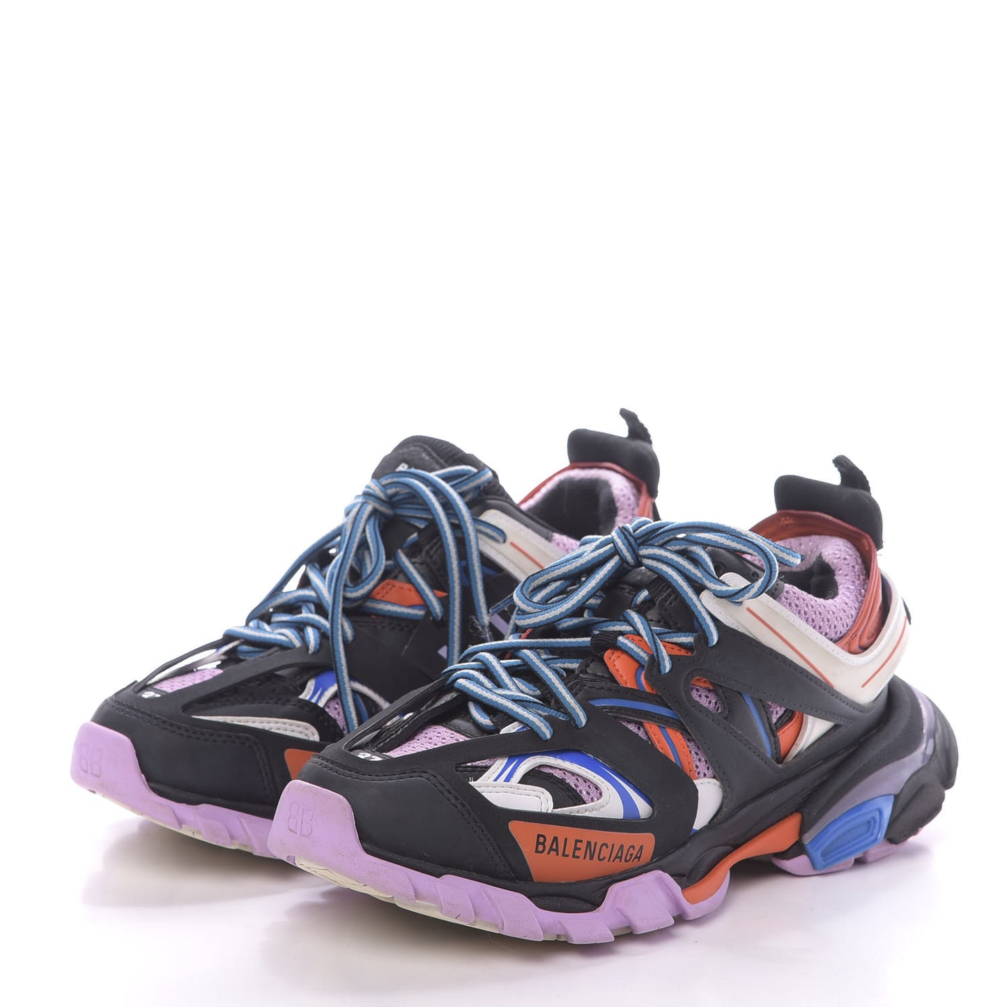 Mesh Fabric Womens Track Sneakers 37 Black Orange Pink