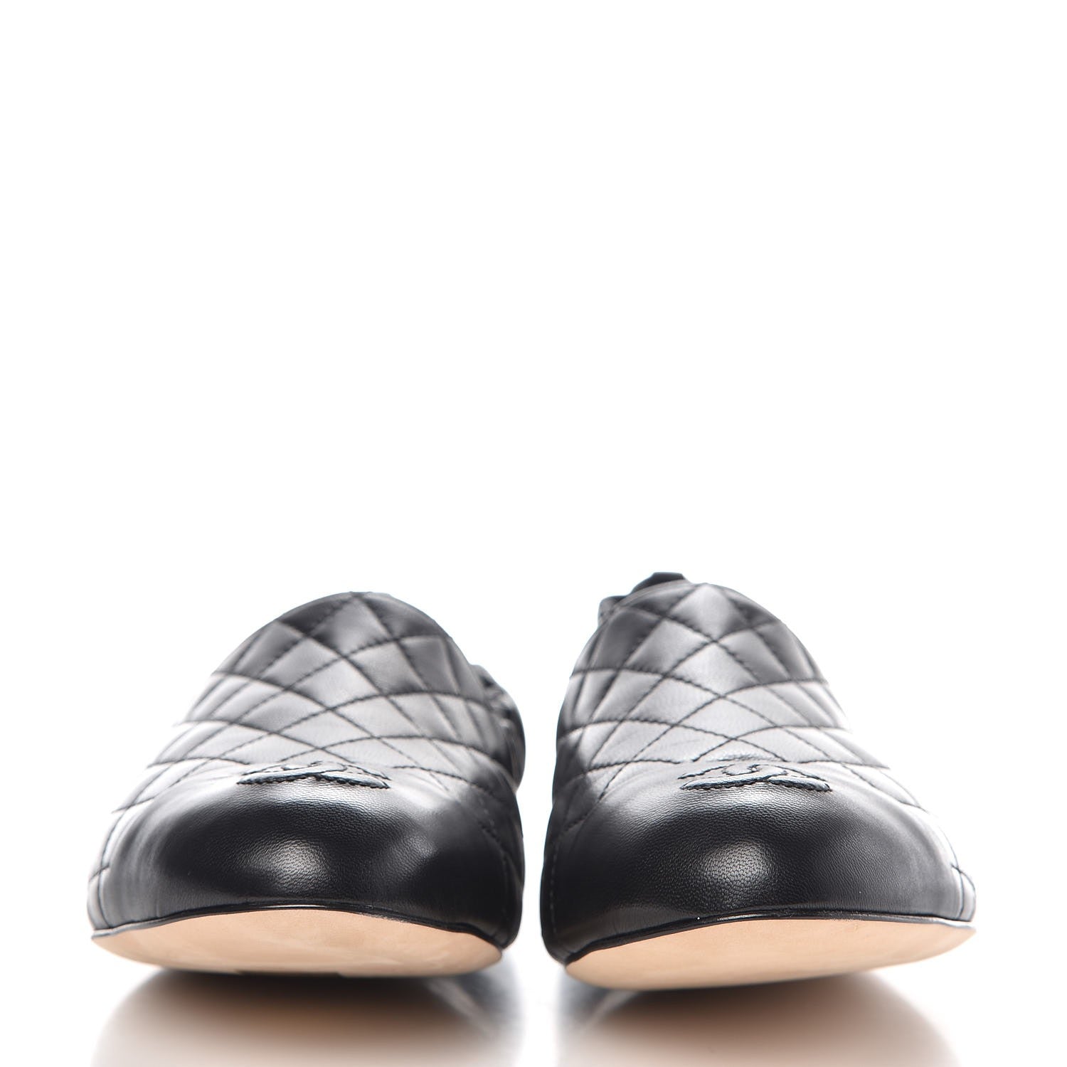 Chanel Lambskin Quilted Elastic CC Loafers 40 Black 2 of 9