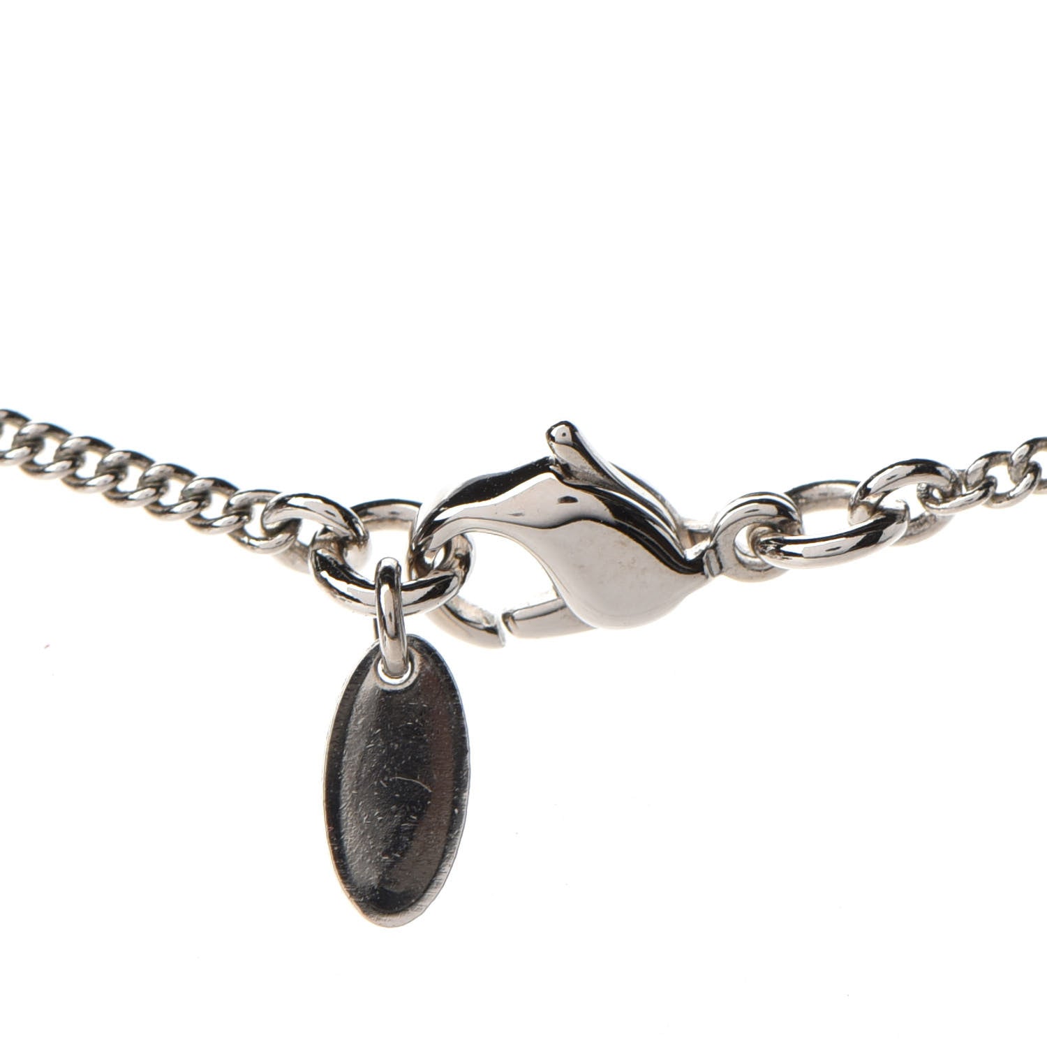 Chanel Crystal Timeless CC Necklace Silver 5 of 7