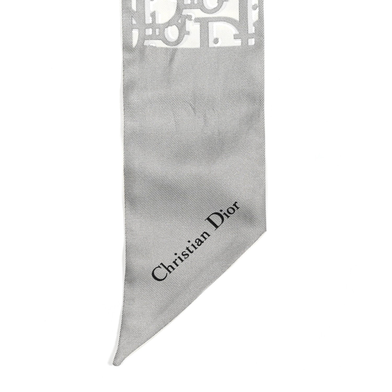 Christian Dior Silk Oblique Mitzah Scarf Grey 3 of 7