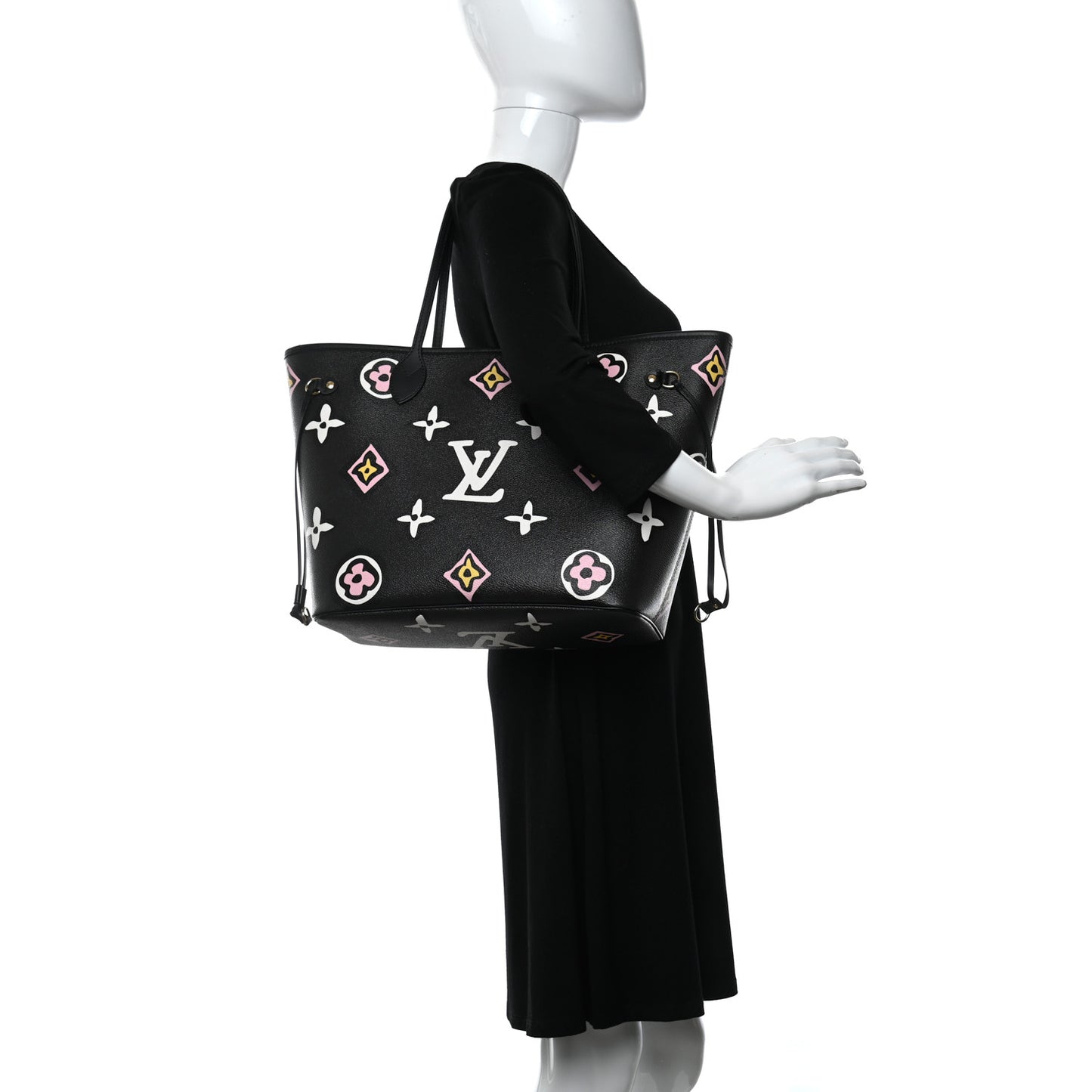 Monogram Giant Wild At Heart Neverfull MM Black