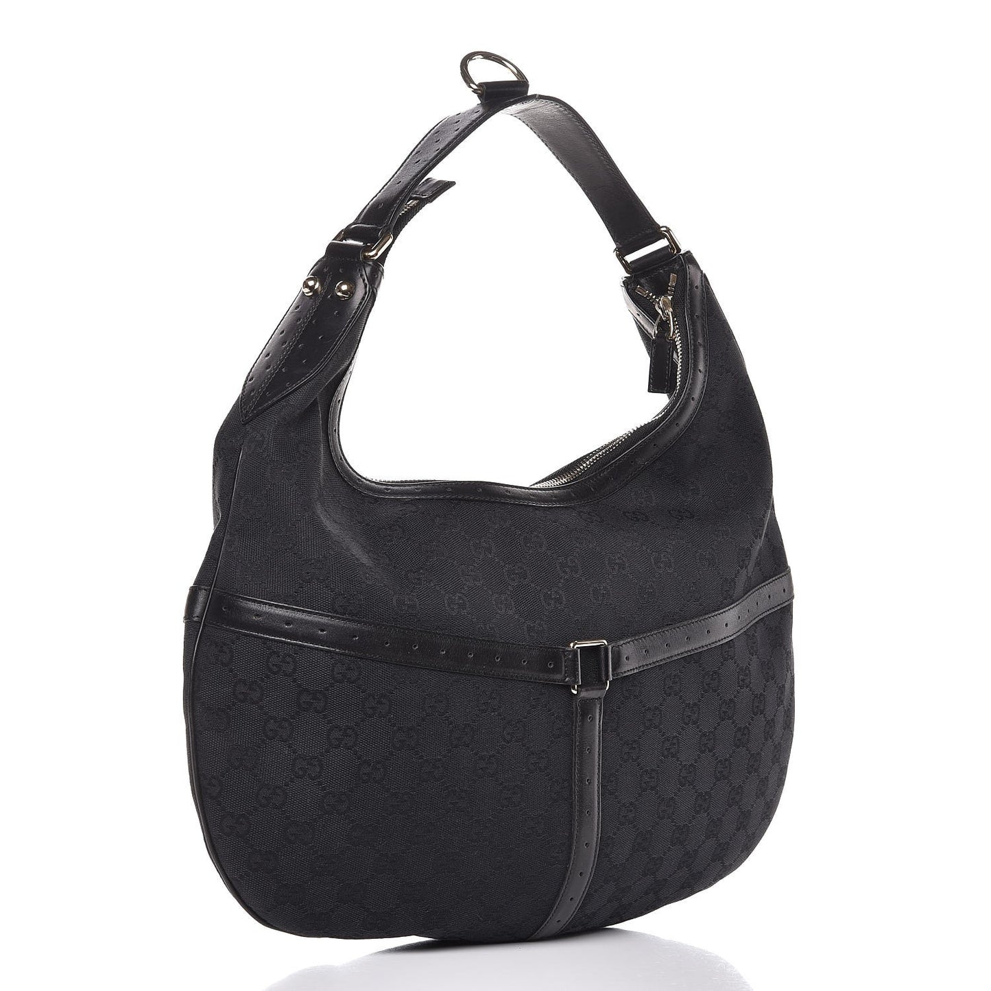 Monogram Web GG Reins Hobo Black