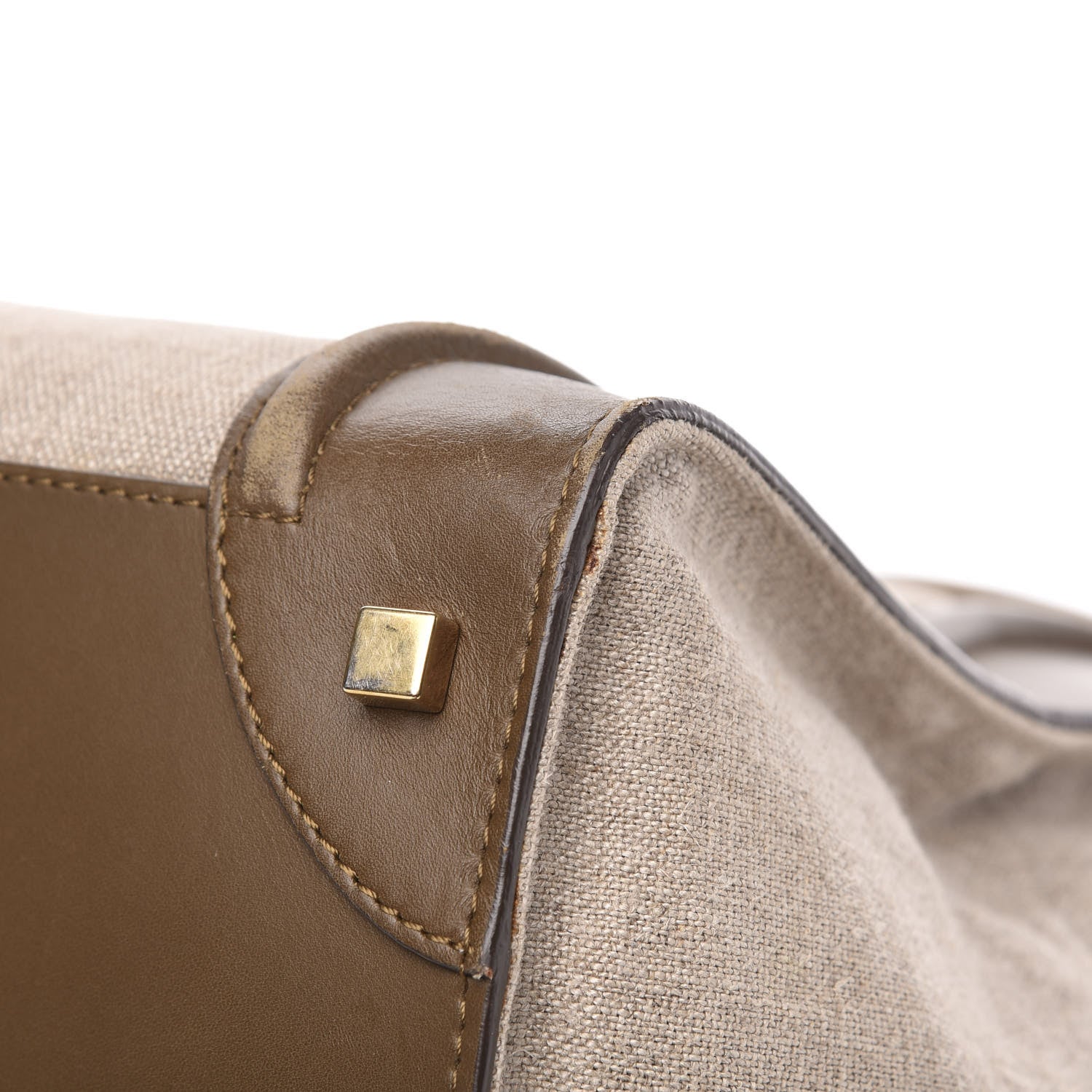 Celine Natural Canvas Smooth Calfskin Mini Luggage Brown 10 of 20