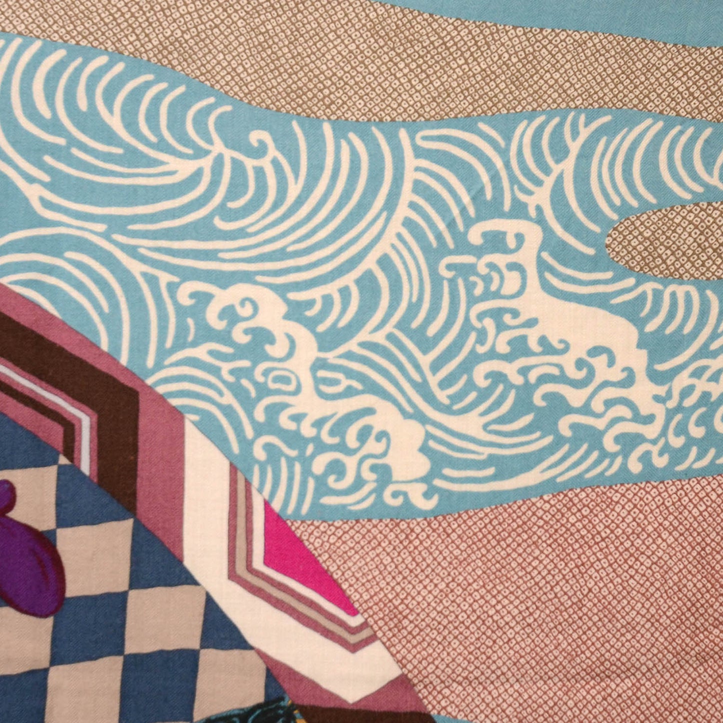 Cashmere Silk Ex Libris en Monogram Kimonos Shawl GM 140
