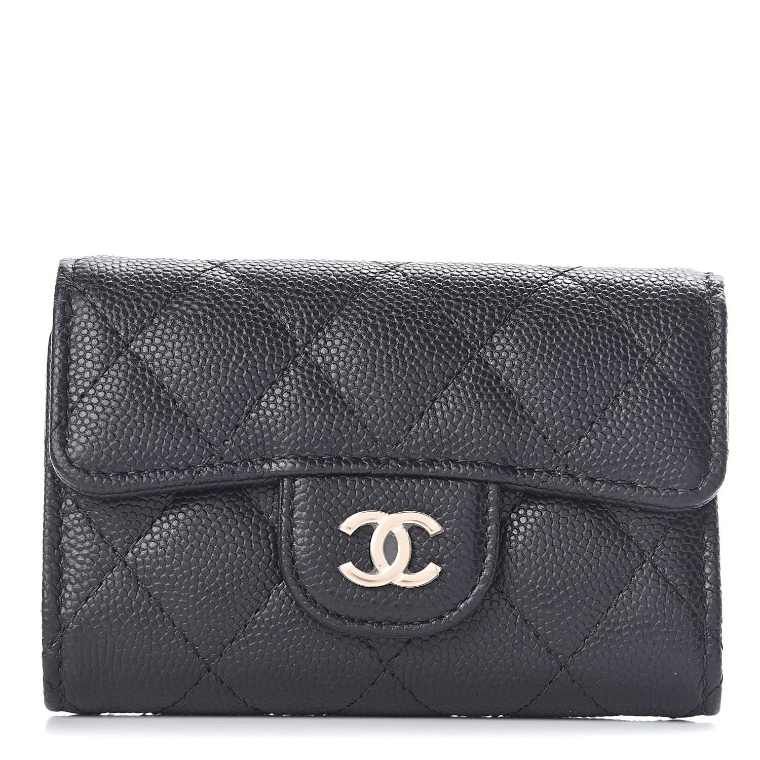 Chanel Caviar Quilted Classic 4 Key Holder Wallet Black 1 of 8