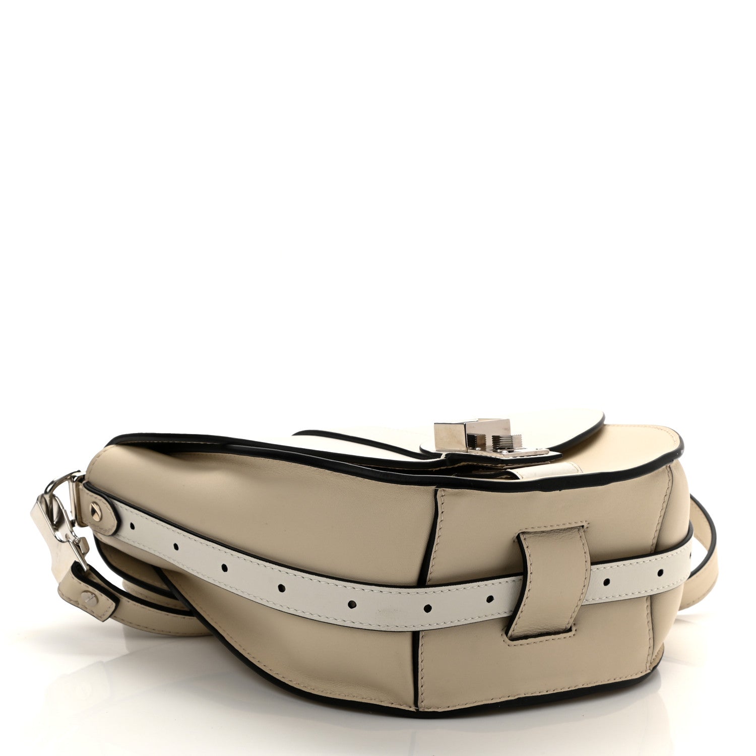 Proenza Schouler Calfskin PS11 Medium Saddle Bag Optical White Clay 4 of 8