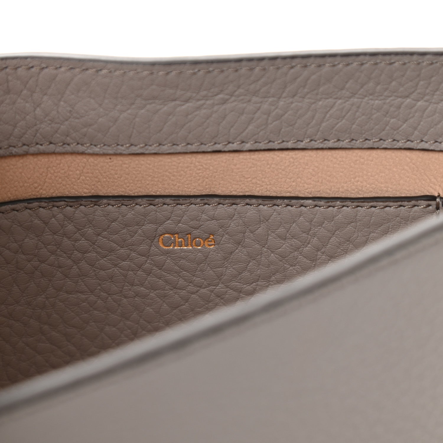 Chloe Grained Calfskin Alphabet Clutch Shoulder Bag Grey 6 of 11