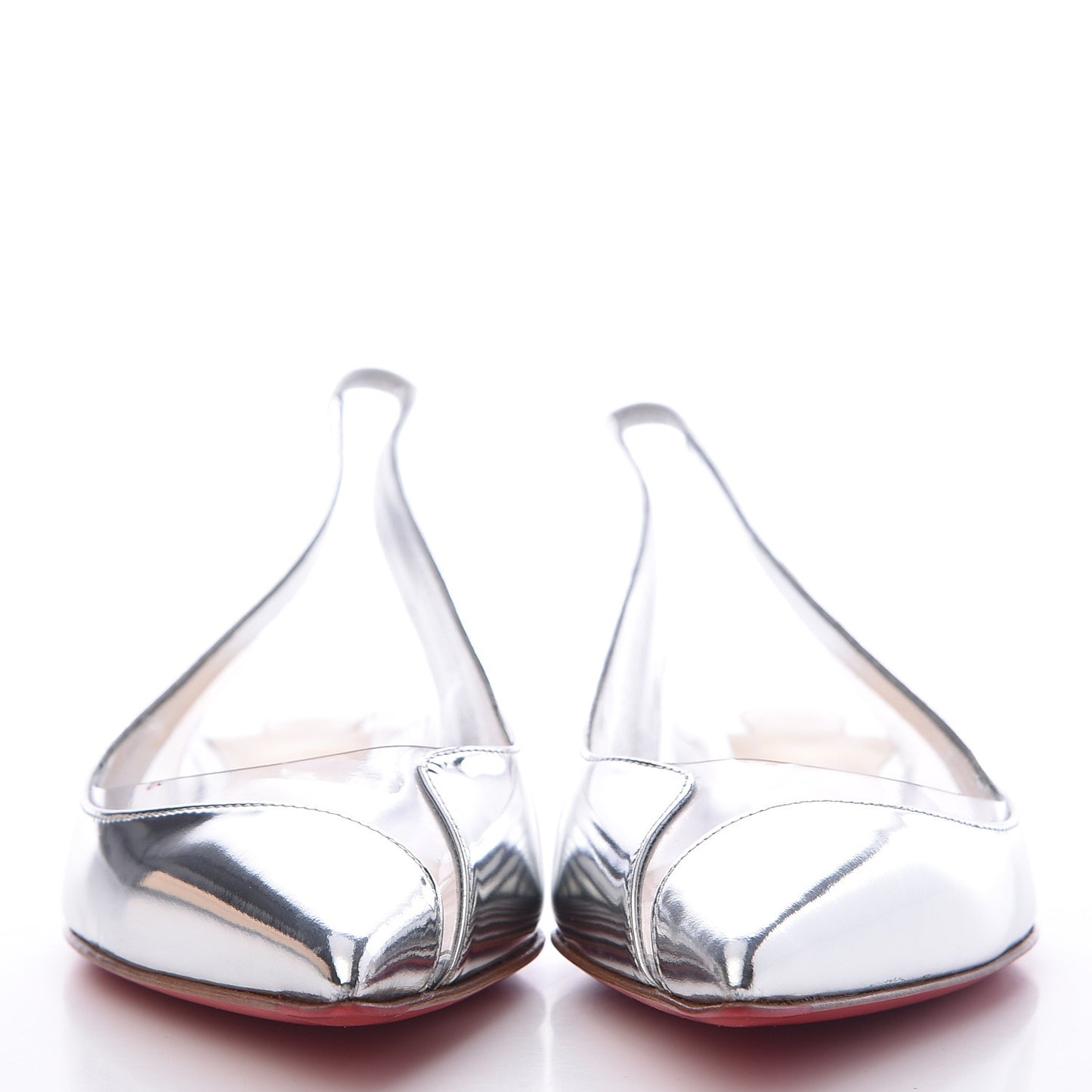 Specchio PVC V Dec Slingback Flats 36.5 Silver