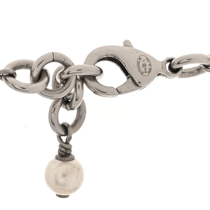 Chanel Graduated Pearl Crystal CC Long Necklace Silver 4 of 4
