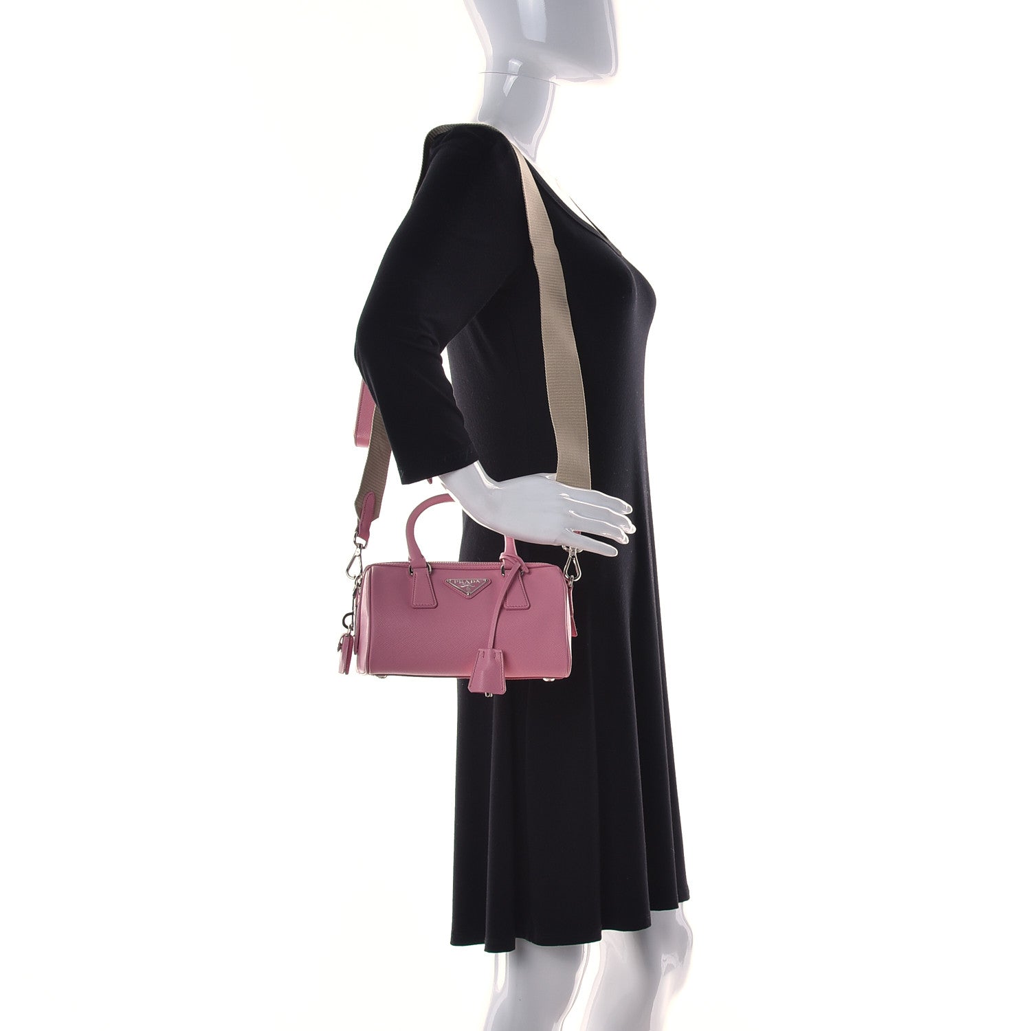 Prada Saffiano Lux Top Handle Crossbody Bag Petalo 2 of 11