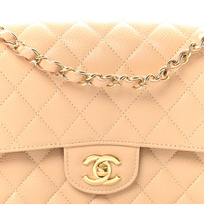 Chanel Caviar Quilted Medium Double Flap Beige 8 of 11