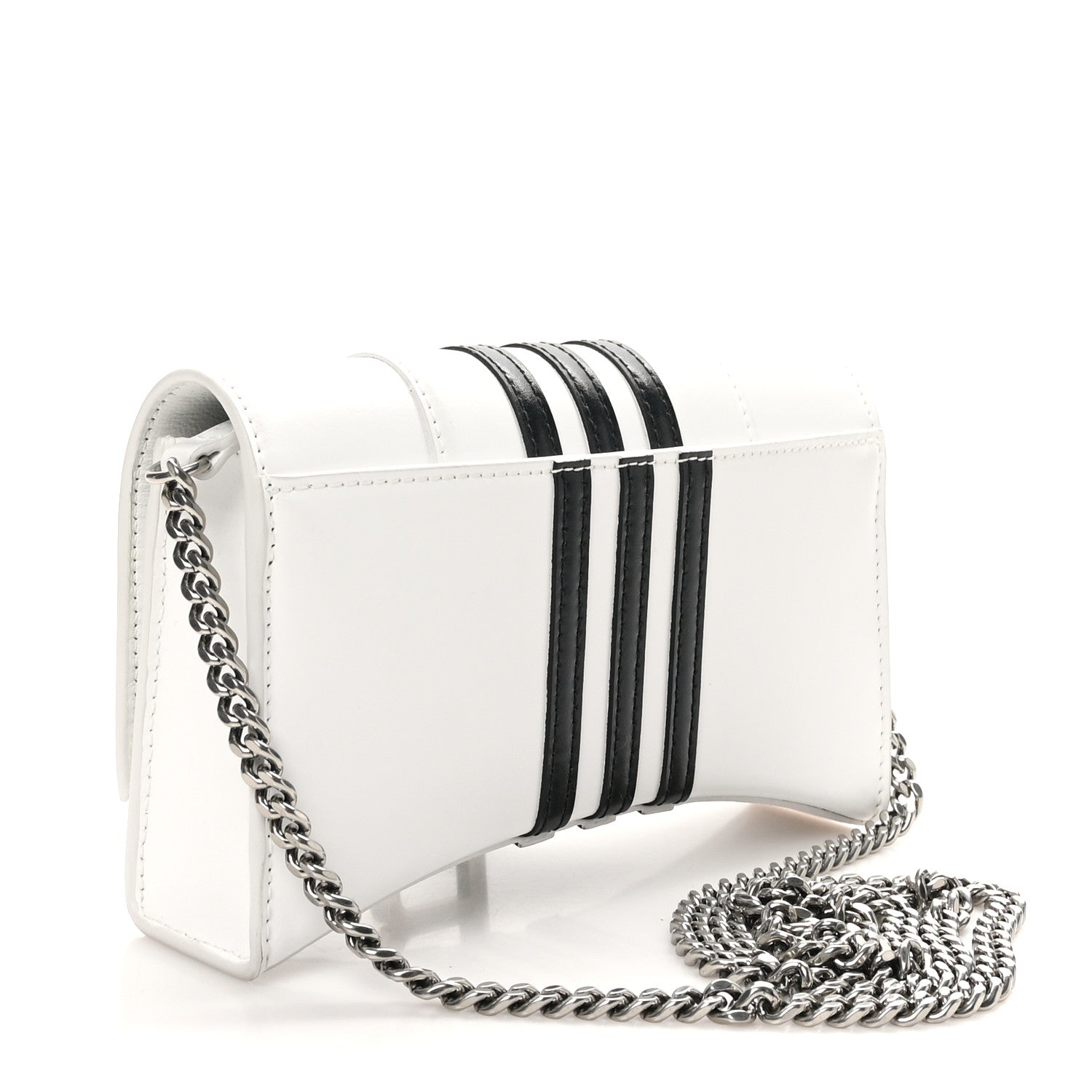 Balenciaga X ADIDAS Box Calfskin Hourglass Chain Bag White 3 of 9