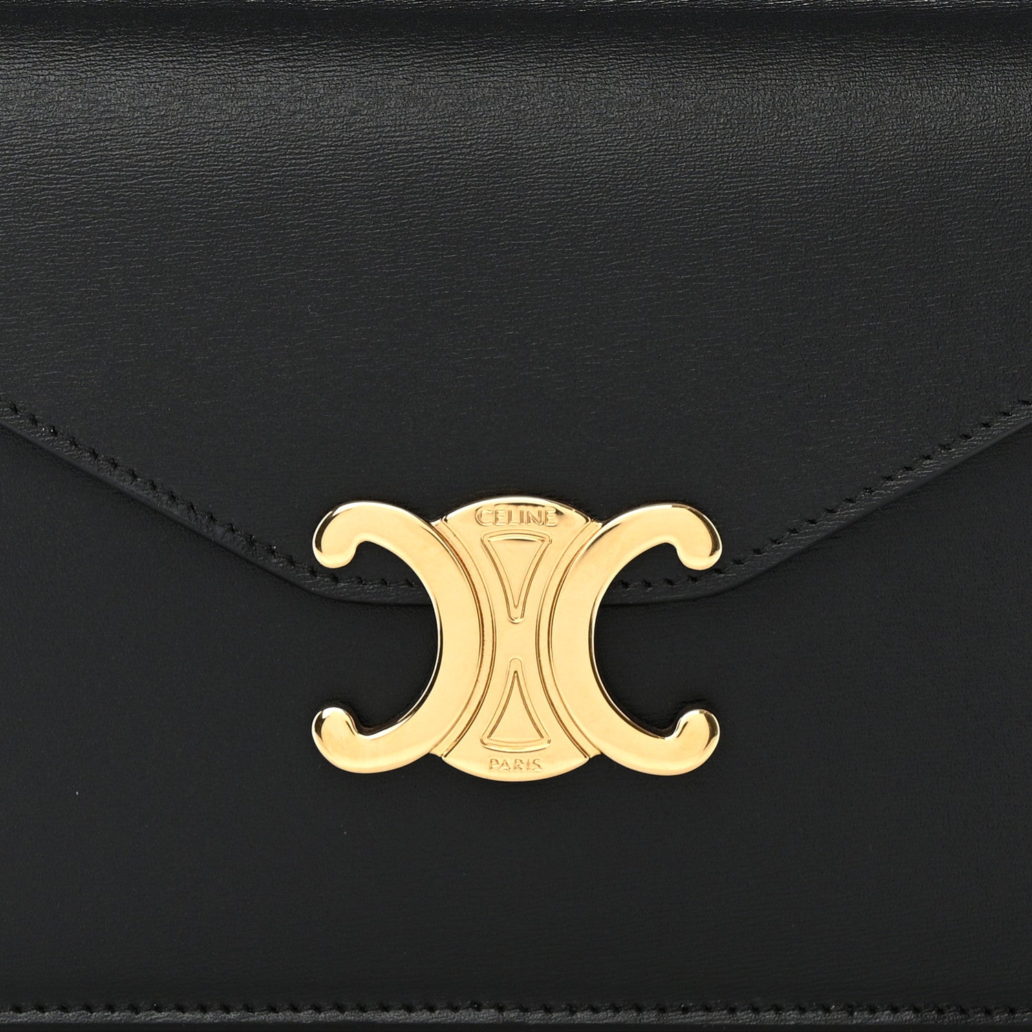 Celine Shiny Calfskin Triomphe Margo Wallet on Chain Black 7 of 10