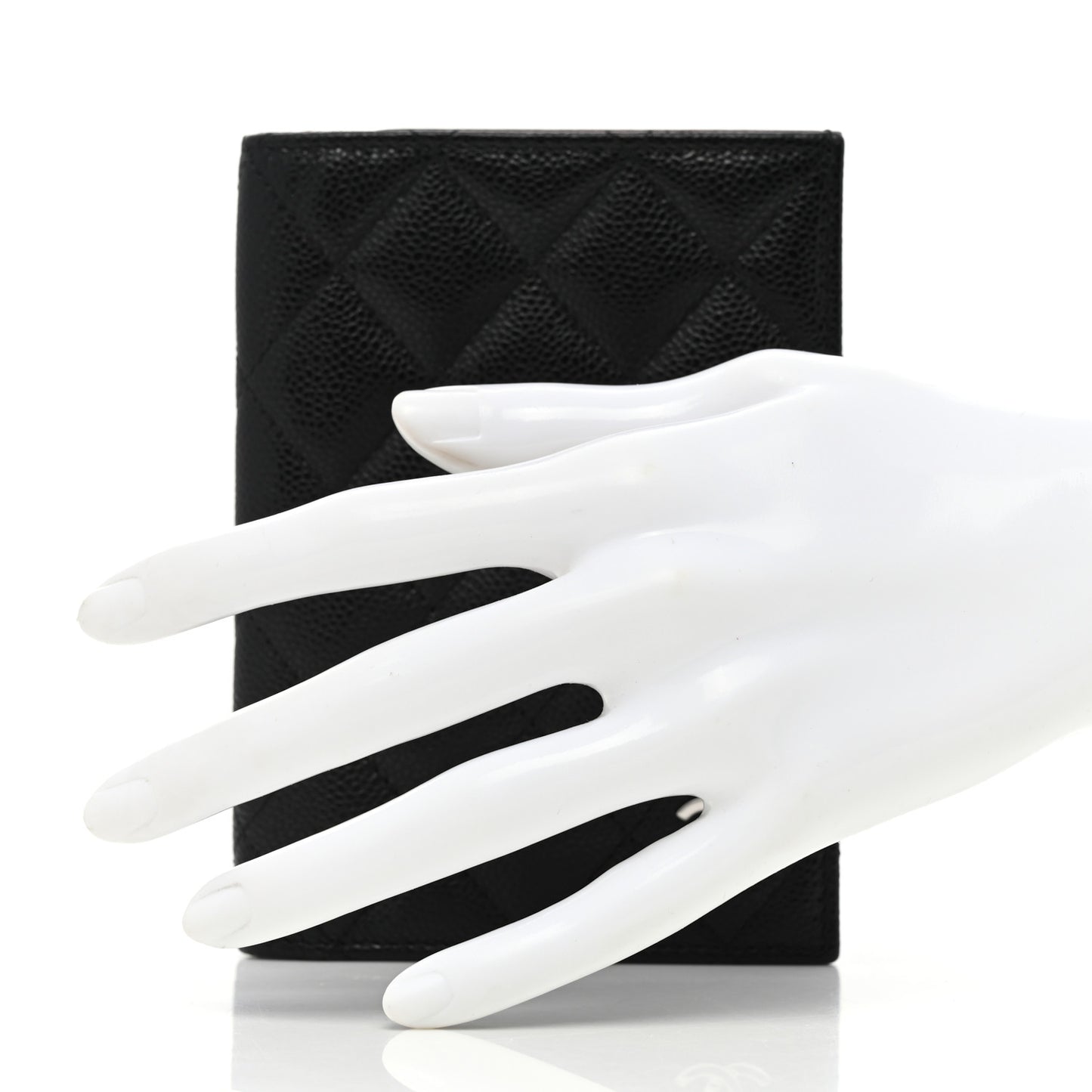 Caviar Quilted Passport Holder Black