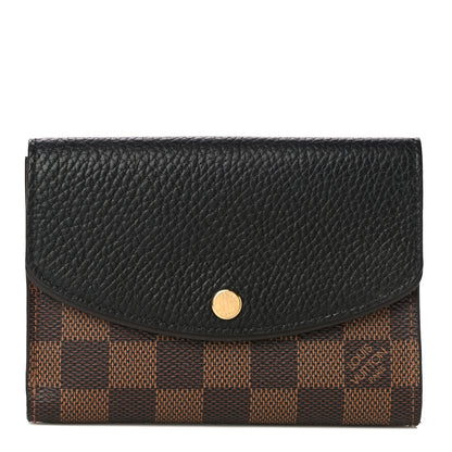 Louis Vuitton Damier Ebene Normandy Compact Wallet Black 1 of 15