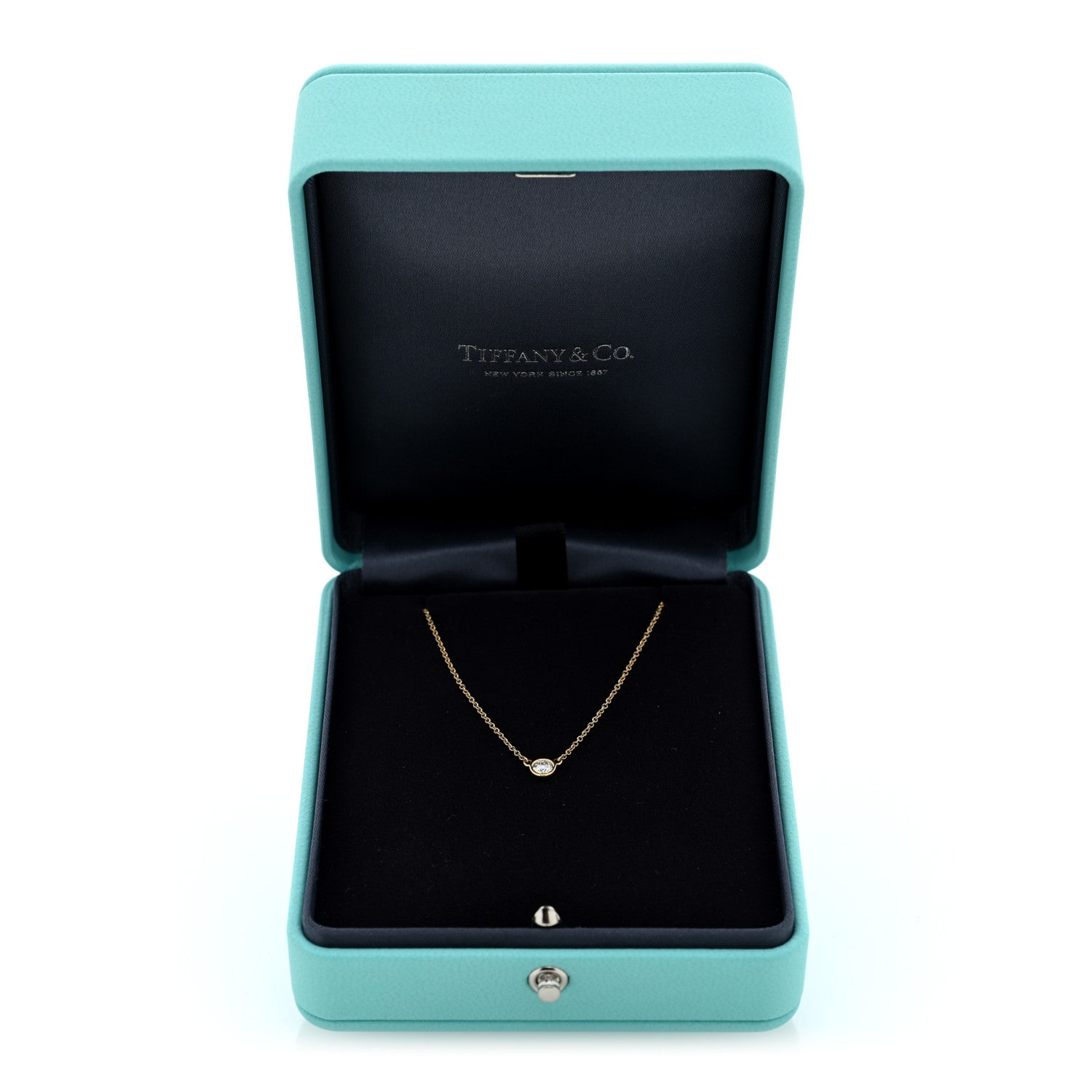 Tiffany 18K Yellow Gold Diamond .17ct Elsa Peretti Diamonds by the Yard Pendant Necklace 5 of 5